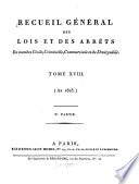 Recueil général des lois et des arrêts
