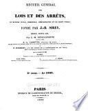 Recueil général des lois et des arrêts
