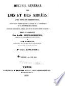 Recueil général des lois et des arrêts
