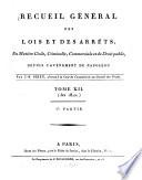 Recueil général des lois et des arrêts