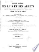 Recueil général des lois et des arrêts