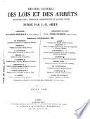 Recueil général des lois et des arrêts