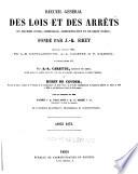 Recueil général des lois et des arrêts