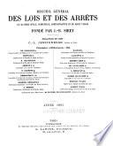 Recueil général des lois et des arrêts
