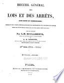 Recueil général des lois et des arrêts