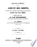 Recueil général des lois et des arrêts