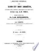 Recueil général des lois et des arrêts