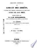 Recueil général des lois et des arrêts