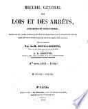 Recueil général des lois et des arrêts