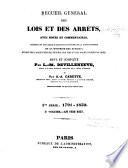 Recueil général des lois et des arrêts