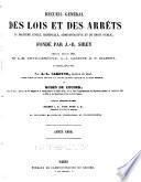 Recueil général des lois et des arrêts