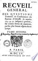 Recueil general des questions Traittées és Conferences du Bureau d'Adresse...