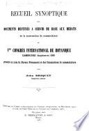 Recueil synoptique des documents destinés à servir de base aux débats de la sous-section de nomenclature du vme Congrès international de botanique, Cambridge (Angleterre) 1930