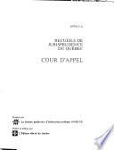 Recueils de jurisprudence du Québec
