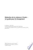 Réduction de la violence à l'école
