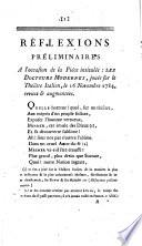Réflexions préliminaires (en vers par Duval d'Epresmenil) à l'occasion de la pièce intitulée : Les Docteurs modernes...