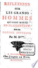 Réflexions Sur Les Grands Hommes Qui Sont Morts En Plaisantant