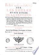 Réflexions sur les règles et sur l'usage de la critique touchant l'histoire de l'Église,... par le R. P. Honoré de Sainte-Marie,...