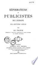 Réformateurs et publicistes de l'Europe, XVIIe siècle
