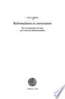 Reformulation et conversation