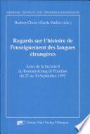 Regards sur l'histoire de l'enseignement des langues étrangères