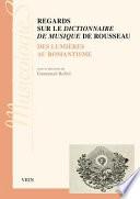 Regards sur le Dictionnaire de musique de Rousseau
