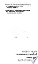 Register of Post-graduate Dissertations in Process in History and Related Subjects