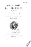 Registre criminel du Châtelet de Paris