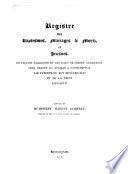 Registre des baptêsmes, maríages & mortz, et jeusnes
