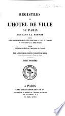 Registres de l'Hôtel de ville de Paris pendant la Fronde