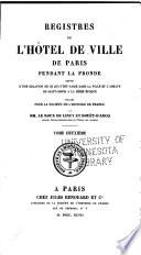 Registres de l'Hôtel de ville de Paris pendant la Fronde