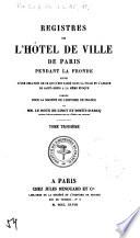 Registres de l'Hôtel de ville de Paris pendant la Fronde