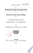 Registres des protestants de Nantes, Blain, le Ponthus, Sucé et Vieillevigne