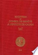 Registres du Conseil de Genève à l'époque de Calvin
