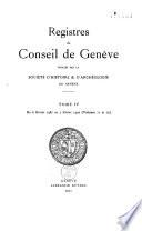 Registres du Conseil de Genève