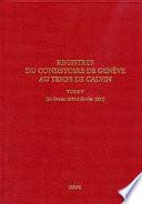 Registres du Consistoire de Genève au temps de Calvin. Tome V (20 février 1550 - 5 février 1551)