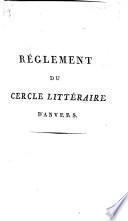 Réglement du Cercle littéraire d'Anvers