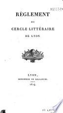Règlement du Cercle littéraire de Lyon