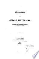Règlement du Cercle littéraire