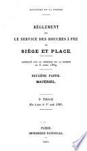 Règlement sur le service des bouches à feu de siège et place
