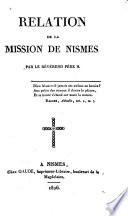 Relation de la mission de Nismes par le révérend père N.