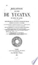 Relation des choses de Yucatan de Diego de Landa