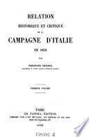 Relation historique et critique de la campagne d'Italie en 1859