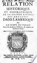 Relation historique et géographique de la grande rivière des Amazones dans l'Amérique