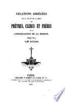 Relations abrégées de la vie et de la mort des prêtres, clercs et frères de la congrégation de la mission