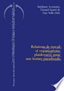 Relations de travail et organisations