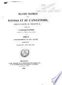 Relations politiques des Pays-Bas et de l'Angleterre, sous le règne de Philippe II