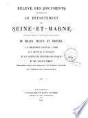 Relevé des documents intéressant le Département de Seine-et-Marne