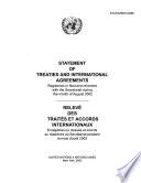 Relevé Des Traités Et Accords Internationaux Enregistrés Ou Classés Et Inscrits Au Répertoire Au Secrétariat Pendant Le Mois de ...