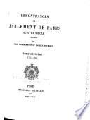 Remontrances du Parlement de Paris au XVIIIe siècle